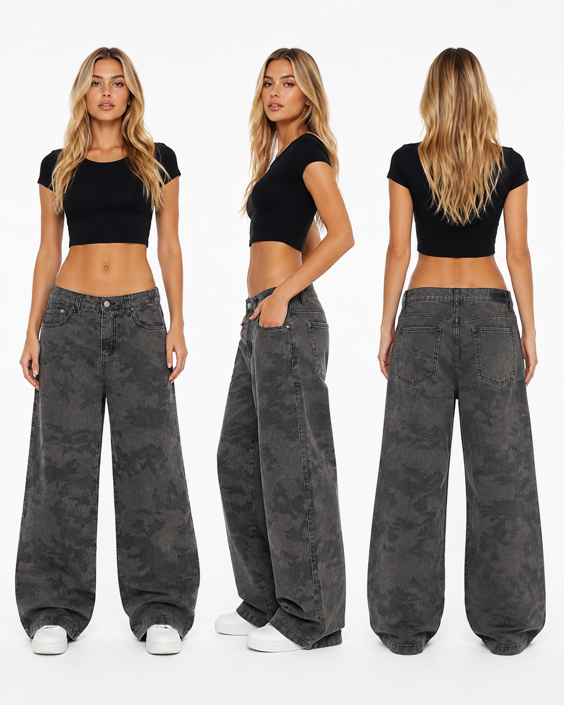 JEANS WIDELEG T MEDIO BAMBI GRIS